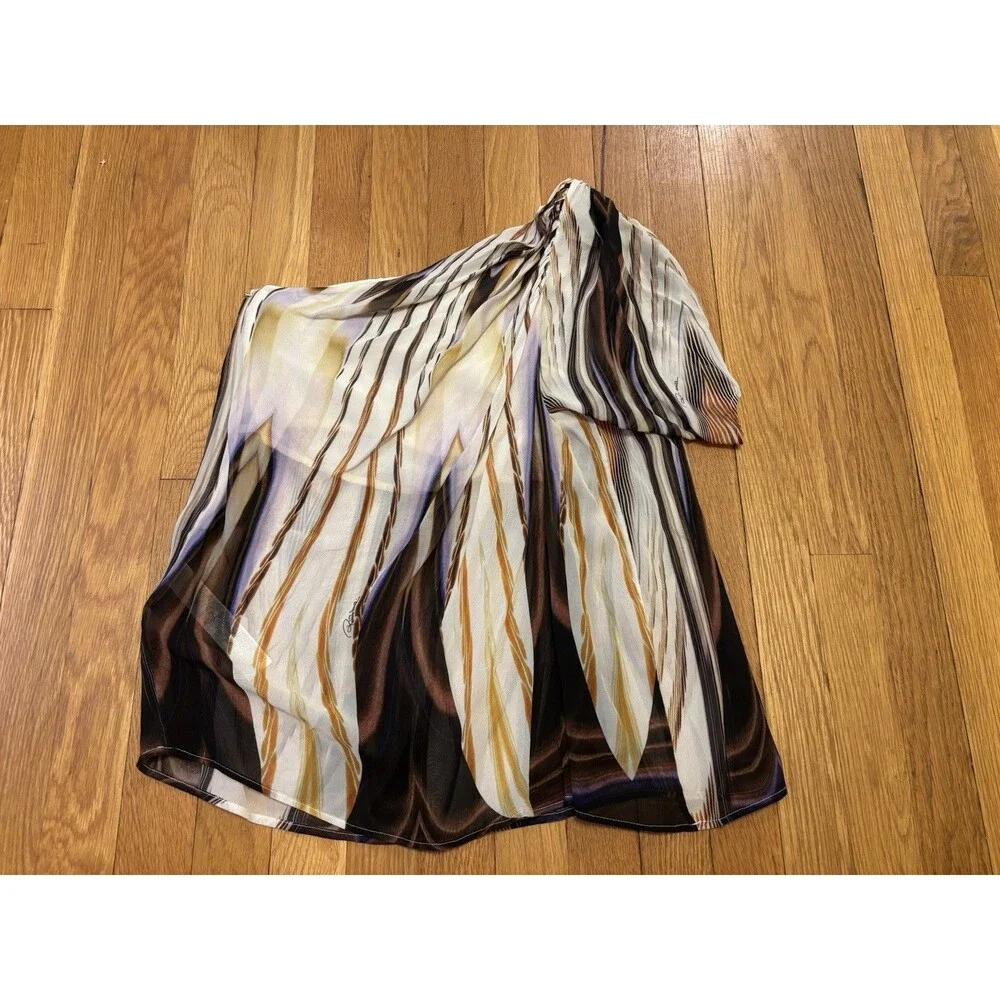 Vintage Roberto Cavalli Y2K One Shoulder Silk Tank Top Blouse Bead Size 38 US 2 - Picture 9 of 11